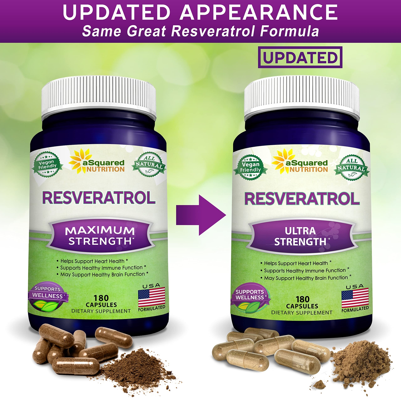 Max Strength Resveratrol 1000mg 180 Capsules Vegan Antioxidant Supplement