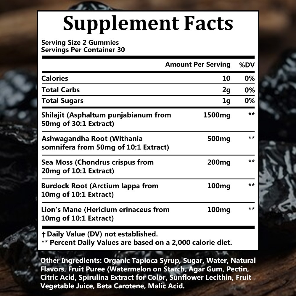 Shilajit + Ashwagandha Gummies help improve focus, energy, and sleep