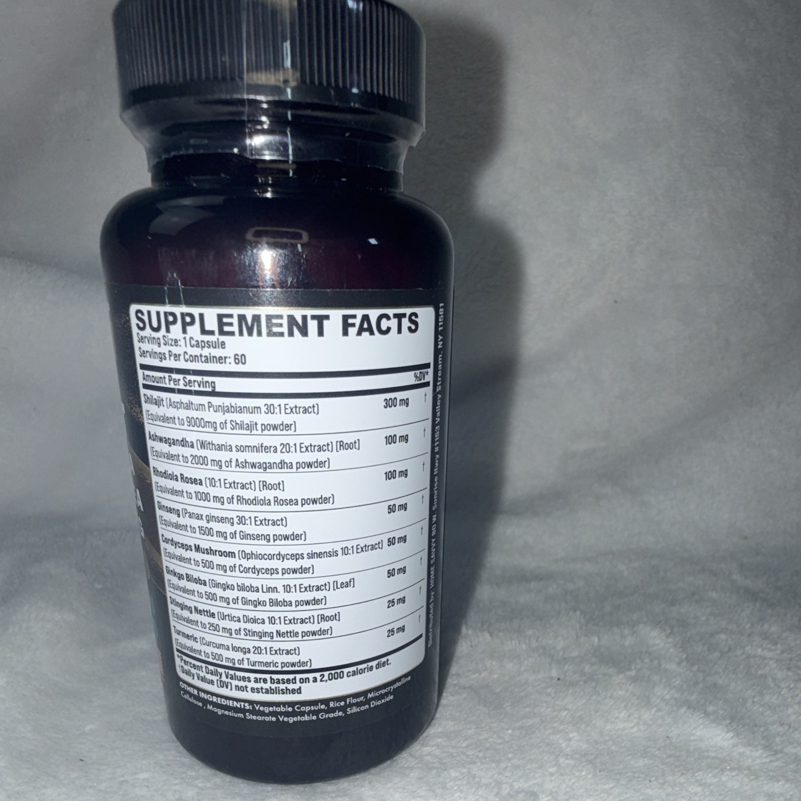 Zoyava Extra Strength Shilajit Ashwagandha Rhodiola Panax Ginseng 60 Caps