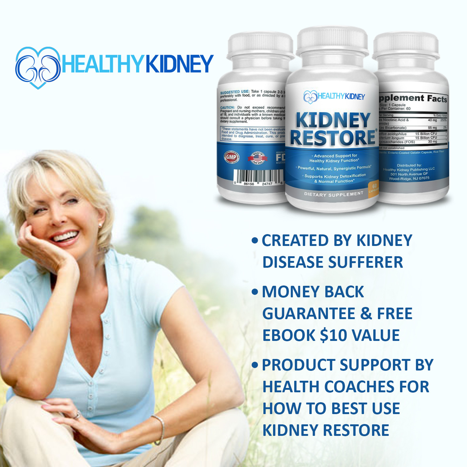 Kidney Cleanse Restore Supplement Function Creatinine Health Renal Detox 2 Pack