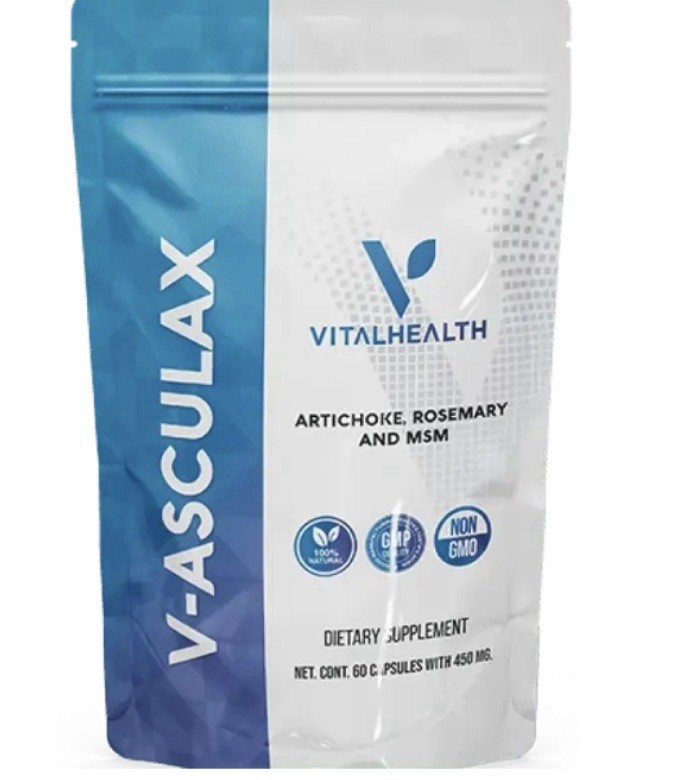 V-Asculax Vital Health Blood Circulation Flow Up Support MSM 60 Caps