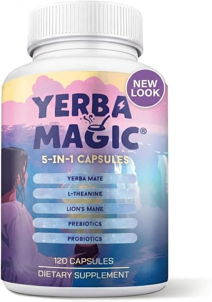 Brainista Yerba Mate Capsules 5 in 1, Yerba Magic Pills w/ 100mg Plant Caffeine