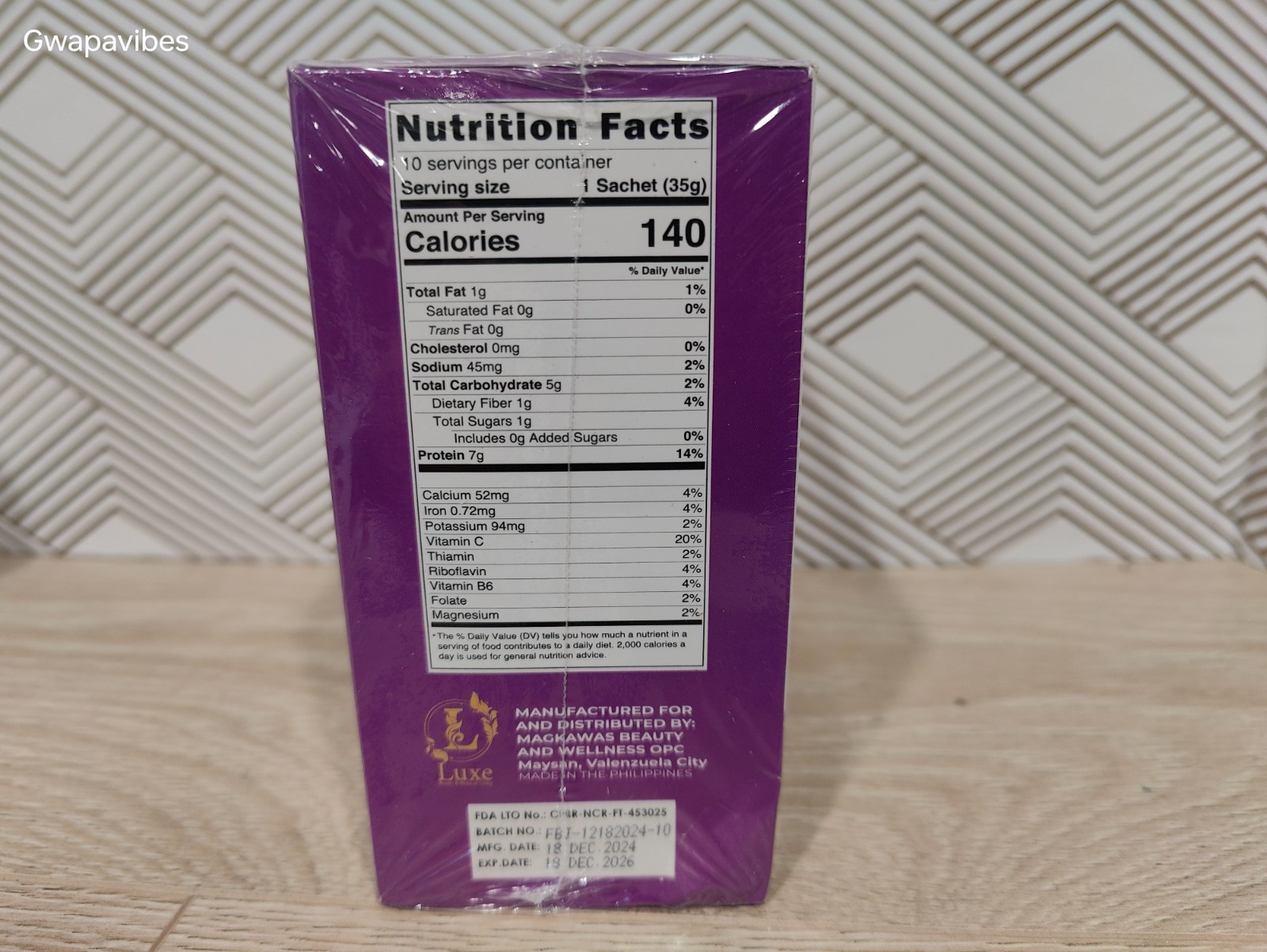 Luxe Slim ProMeal Taro Hearty Meal Diet 10 Sachets (Authorized US Seller)
