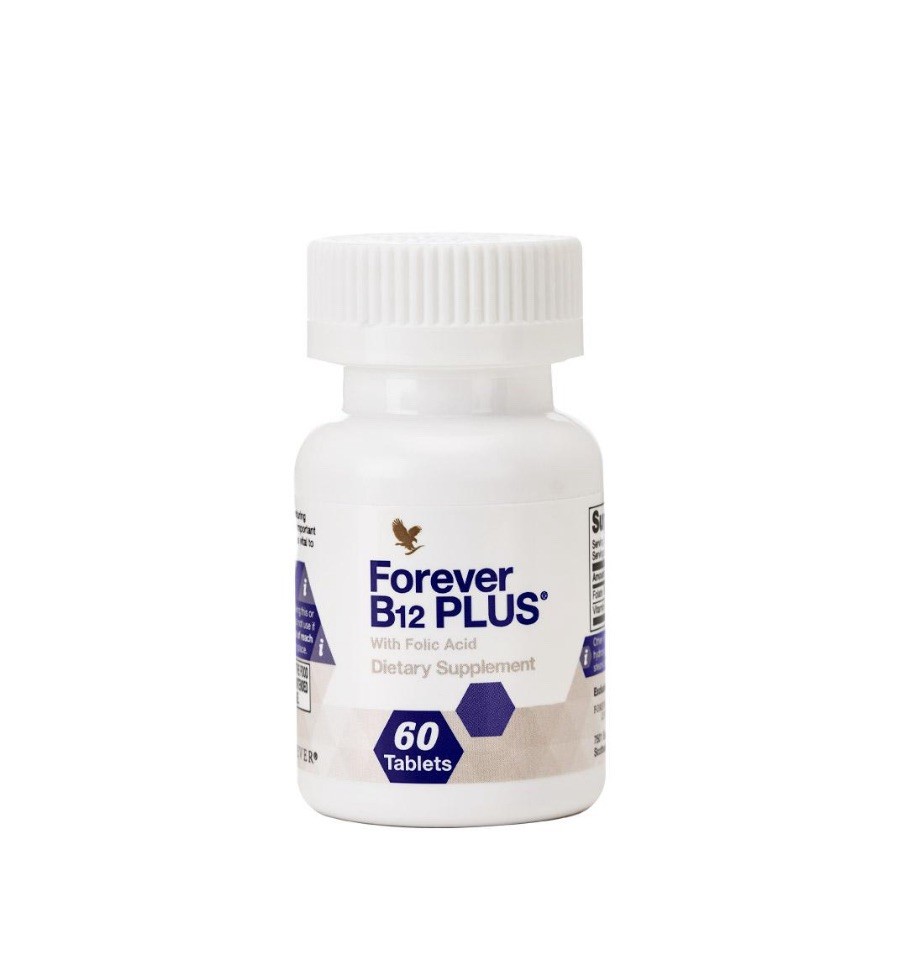 Forever Living B-12 Plus Folic Acid 60 Tabs Brain/Energy Halal/Kosher Exp 9/28