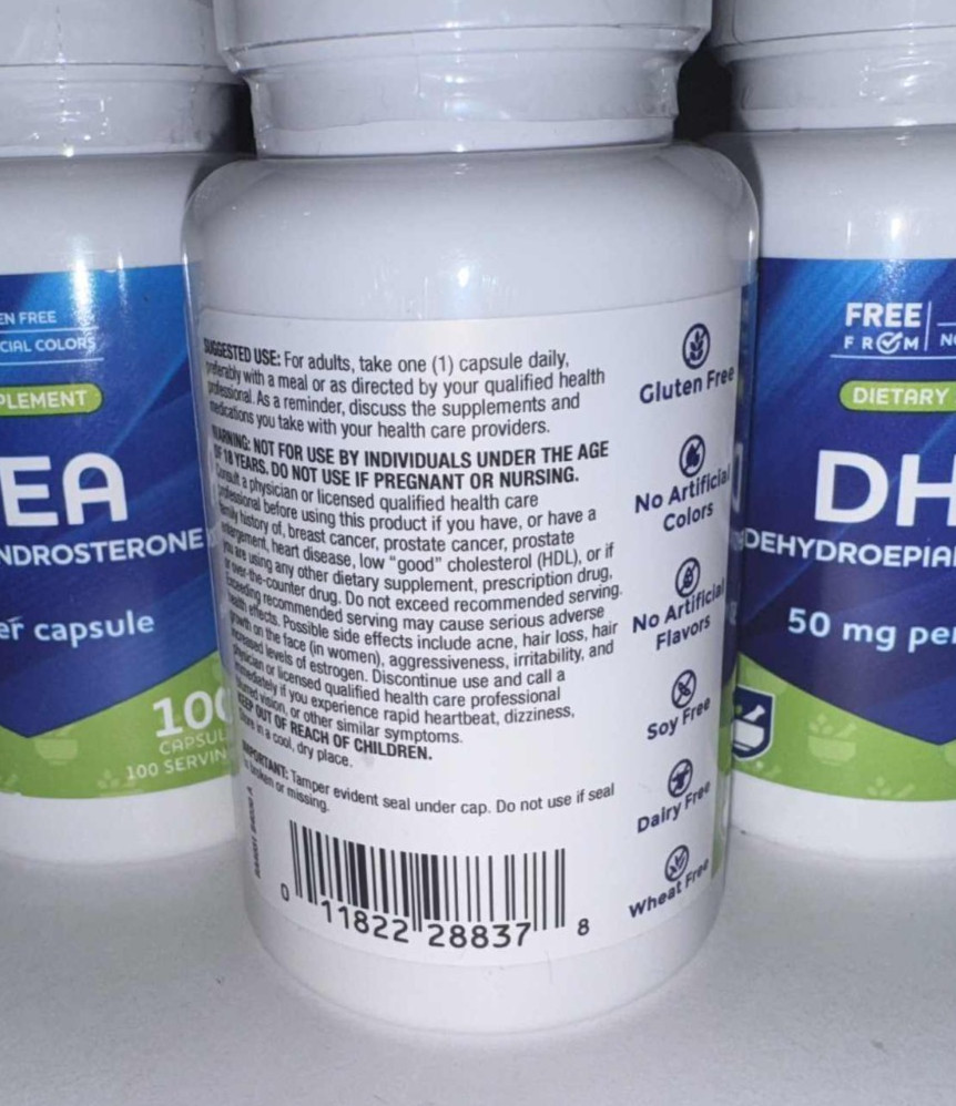 x3 Sealed Bottles ~ Rite Aid DHEA Dietary Supplement 50mg Caps~ Exp Date 02/2027