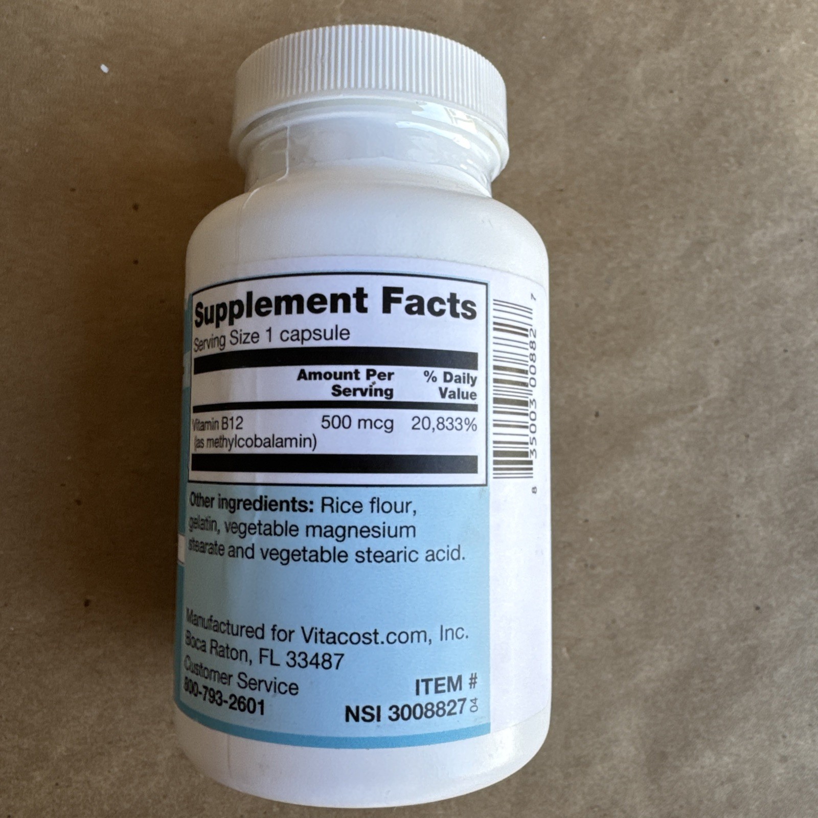 Vitacost Vitamin B12 (Methylcobalamin) 500mcg 300 Capsules – Everyday Essentials