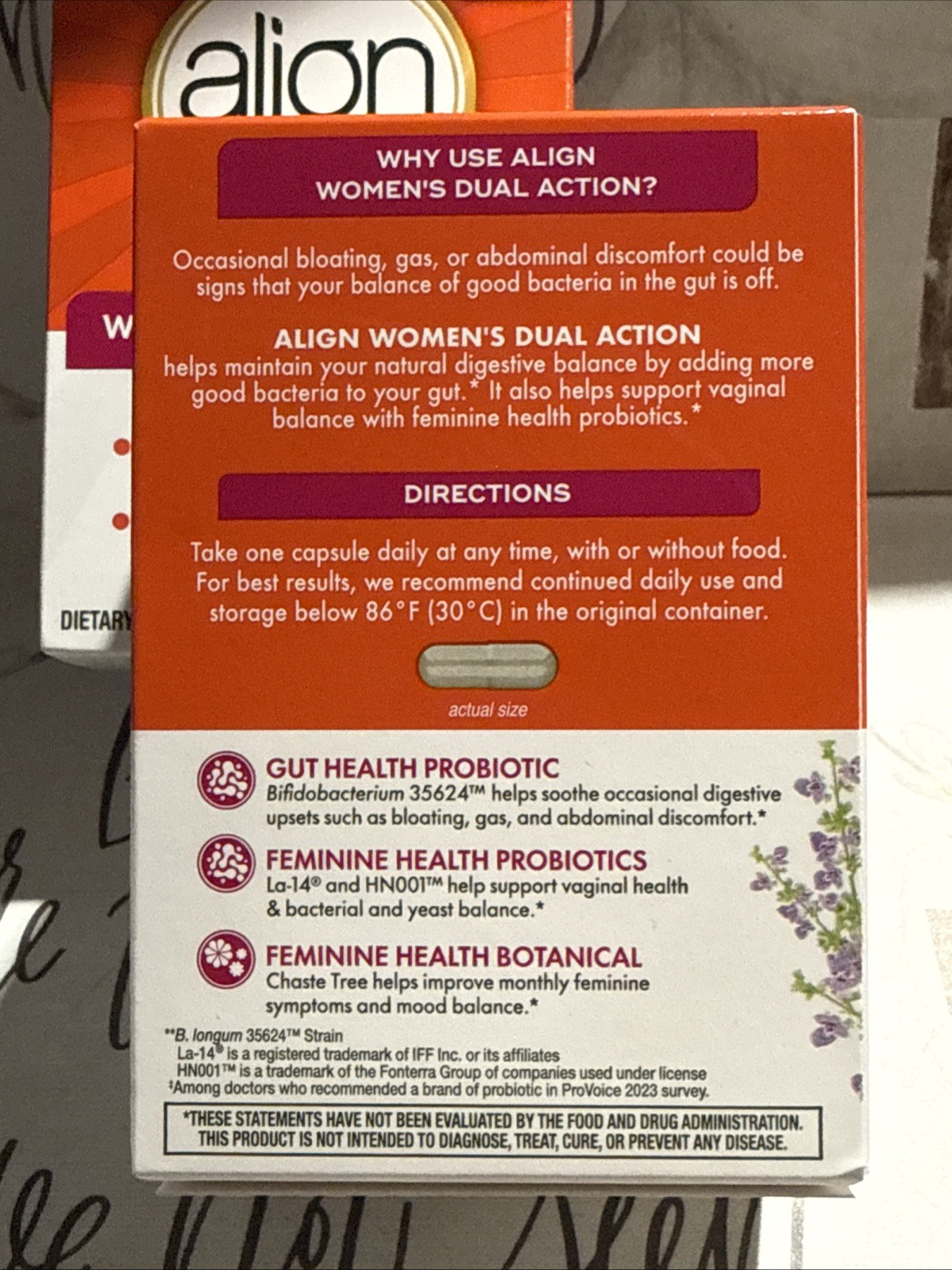 Align Probiotic Women’s Dual Action; 28 Capsules (2 Pack) Exp 07/26