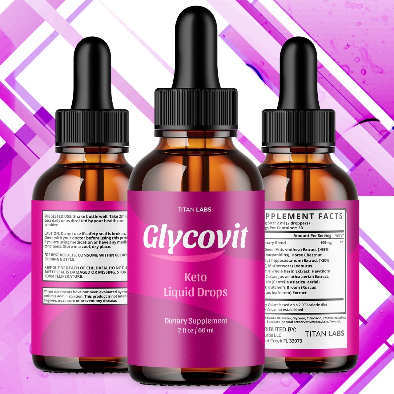 (5 Pack) Glycovit Drops Advanced Blood Support Supplement Glyco Vit 150 Servings