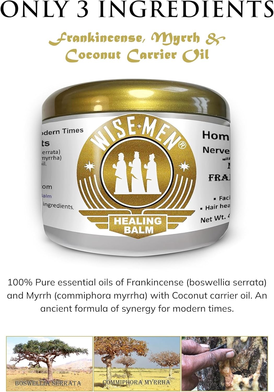 Wise Men Healing Balm with Myrrh and Frankincense 4 Ounce (Pack of 1)