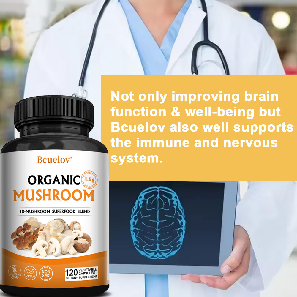 Organic Mushroom Capsules – Improve Brain Function – Immune Nervous System