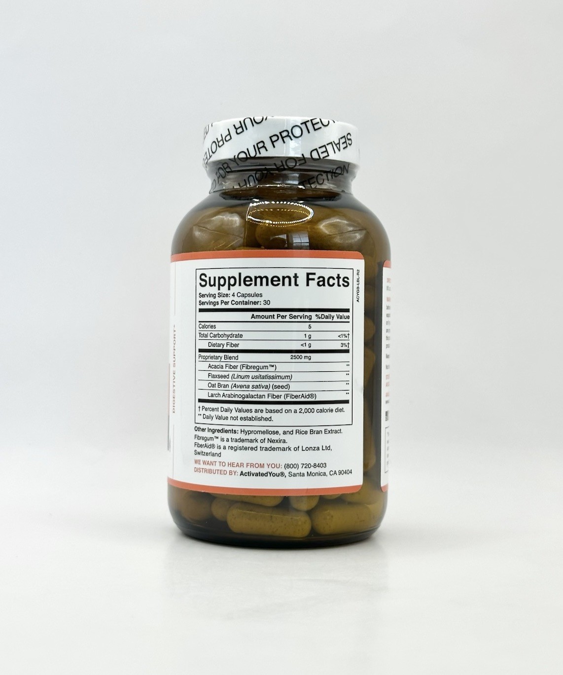 ActivatedYou Gut Balance Prebiotic Fiber Blend (120 Capsules) Probiotic