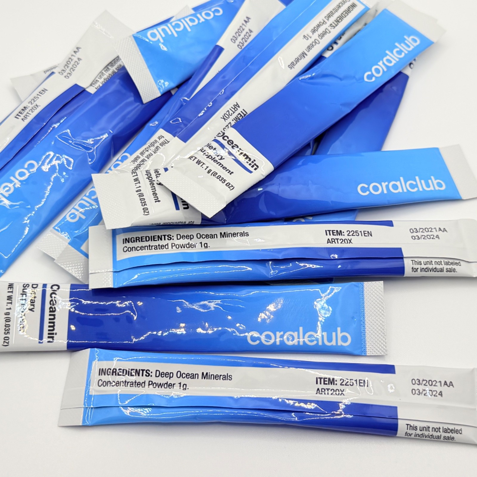 Coral Club OCEANMIN Natural Deep Ocean Mineral Powder Supplement 15 Stick Packs