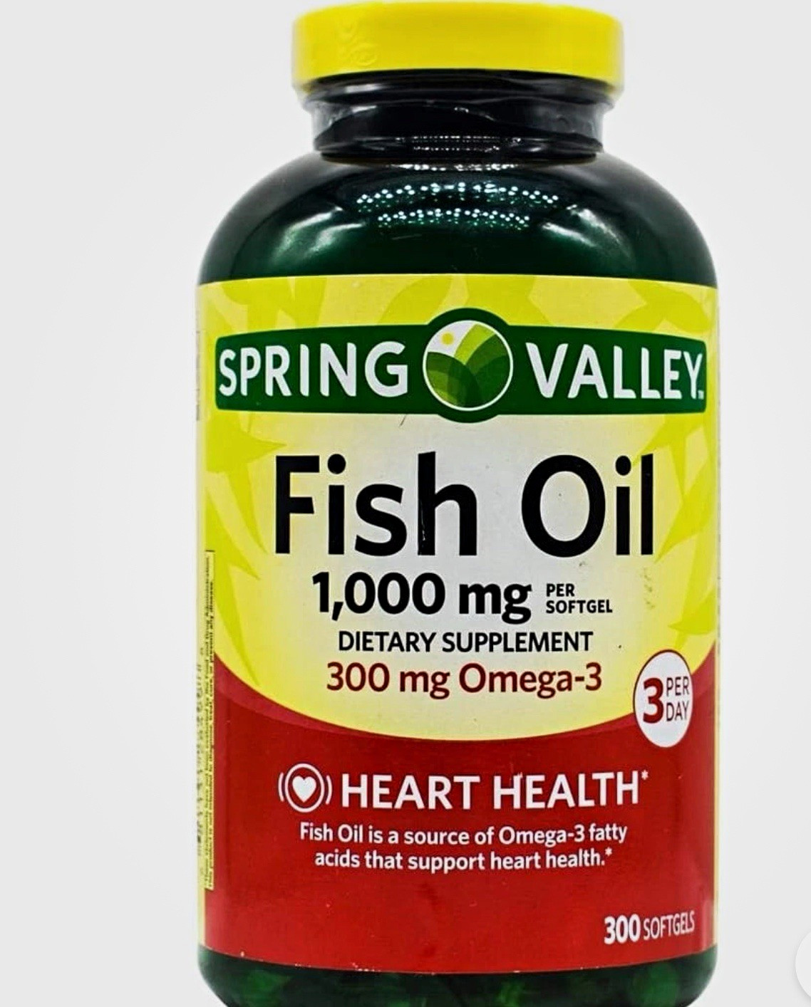 Spring Valley Fish Oil 1000mg Omega-3 Heart Health Softgels 300ct