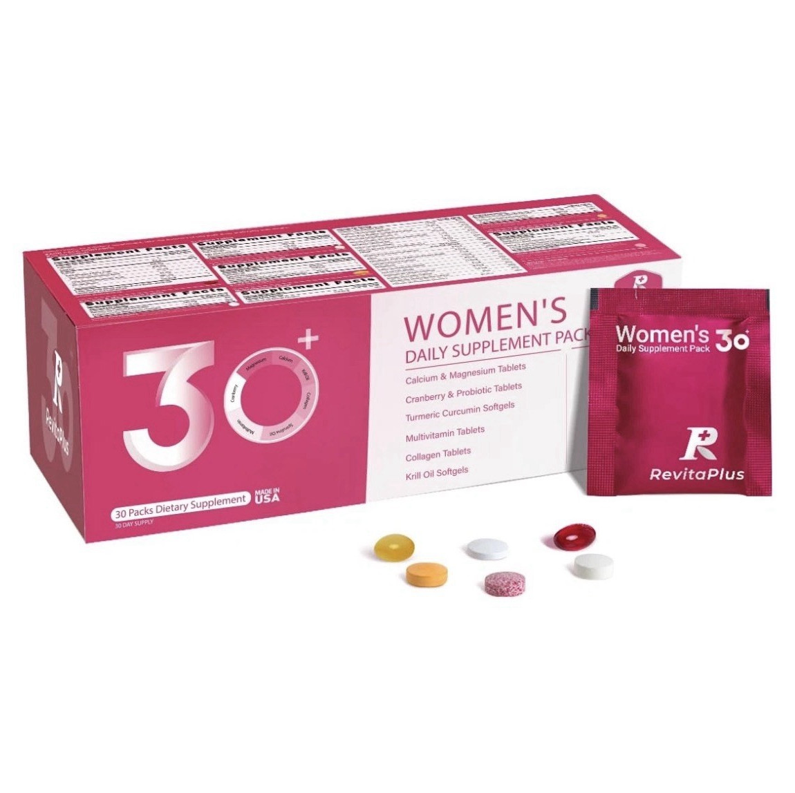 RevitaPlus Women’s Daily Supplement Pack, 30-Day Program (30 Packs)