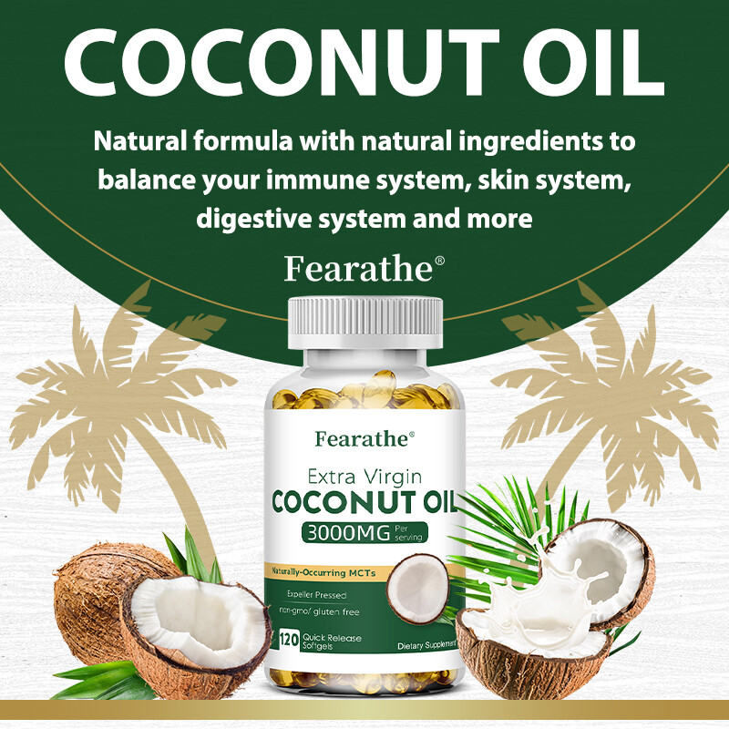 Coconut Oil Softgel Improve Digestive Heart Heart Skin Health Burn Fat 120