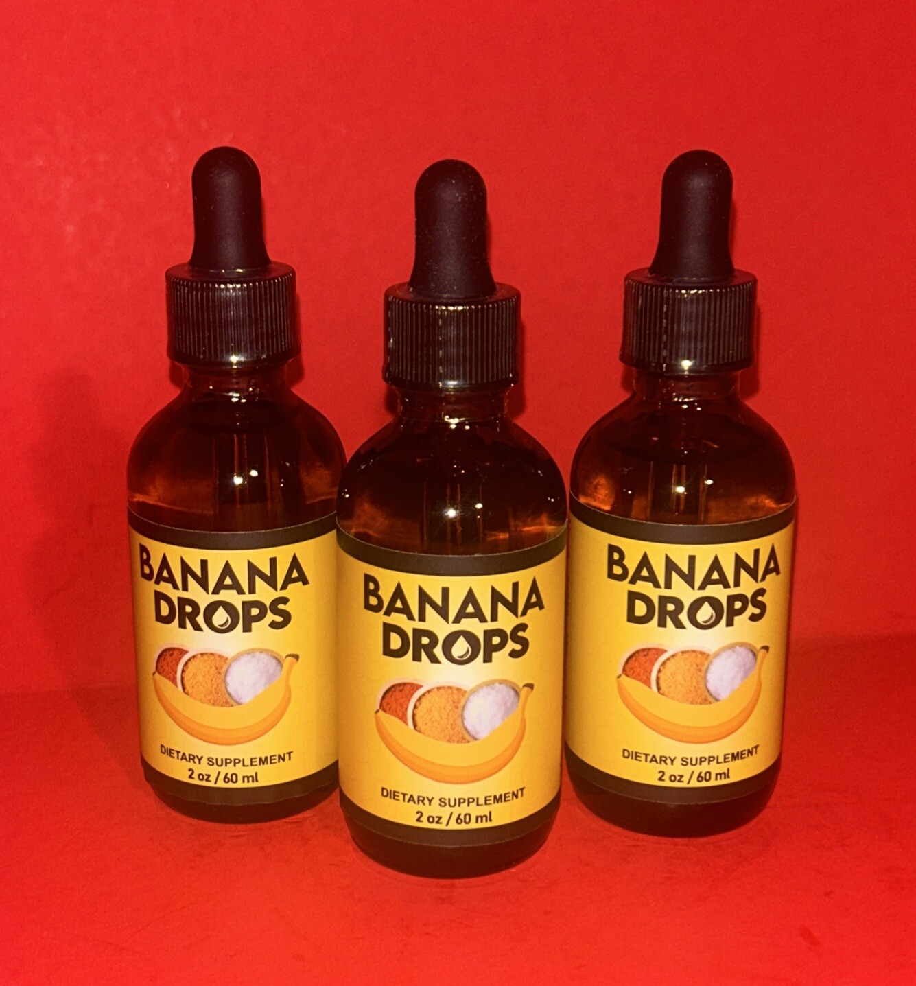 Banana Drops Weight Loss Liquid Supplement 2 oz (Lot of 3)