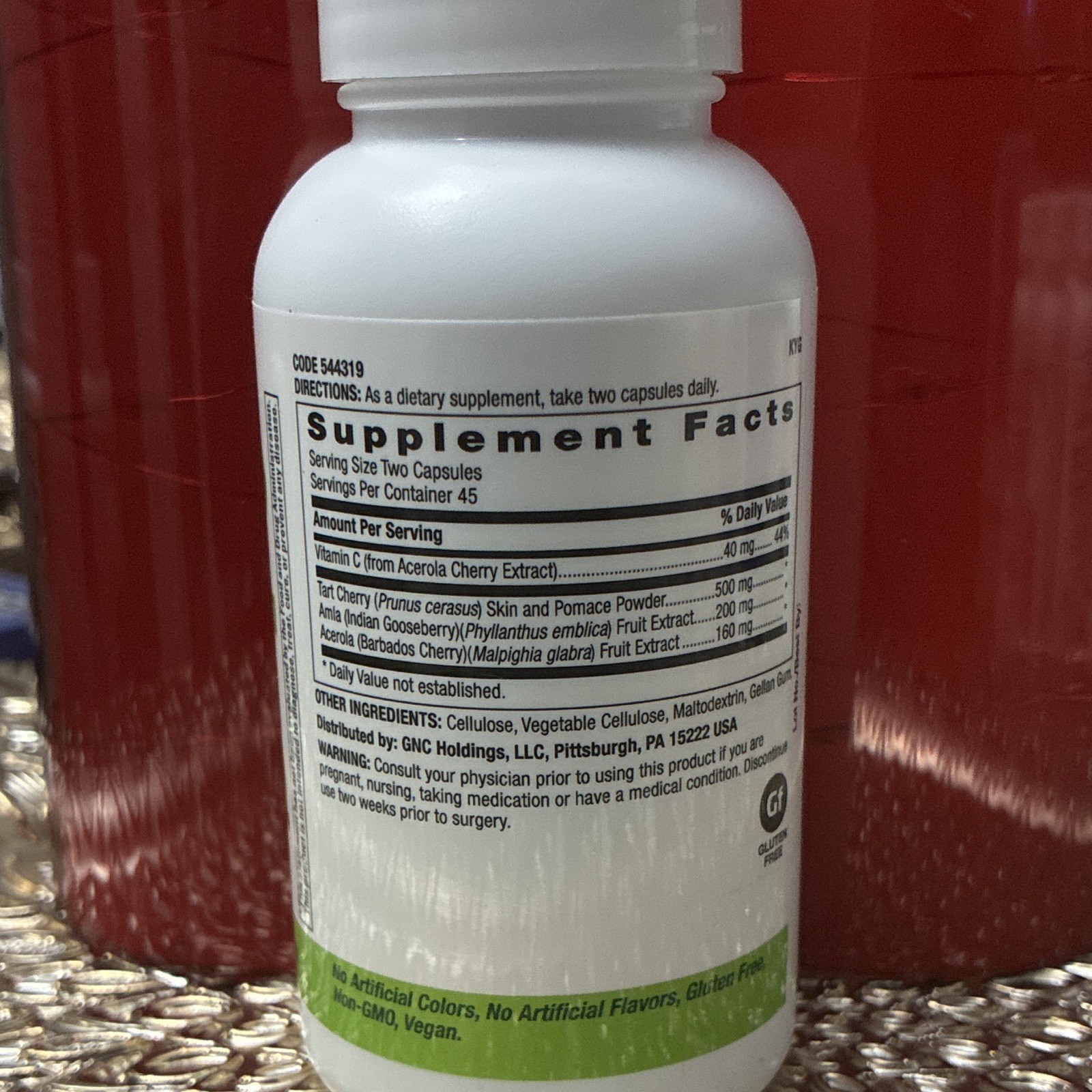 GNC SuperFoods Cherry Complex 90 Vegan Capsules Gluten-Free Non-GMO