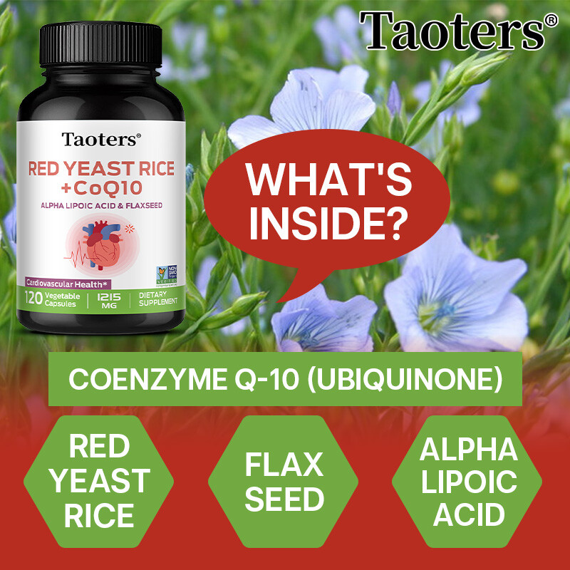 Red Yeast Rice Supplement with COQ 10 & Alpha Lipoic Acid, Cardiovascular Health