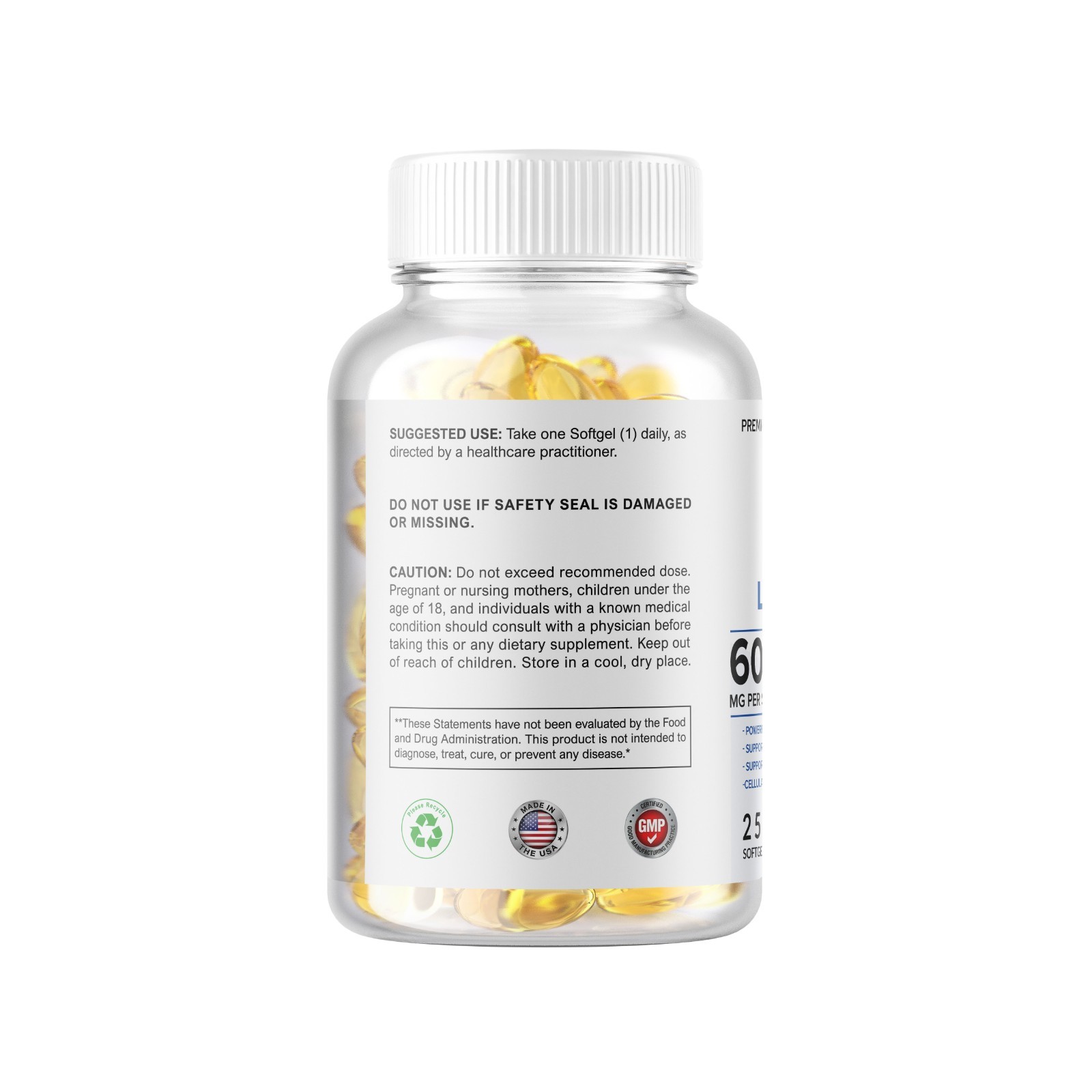 Alpha Lipoic Acid – 600mg Per Serving – 250 Capsules
