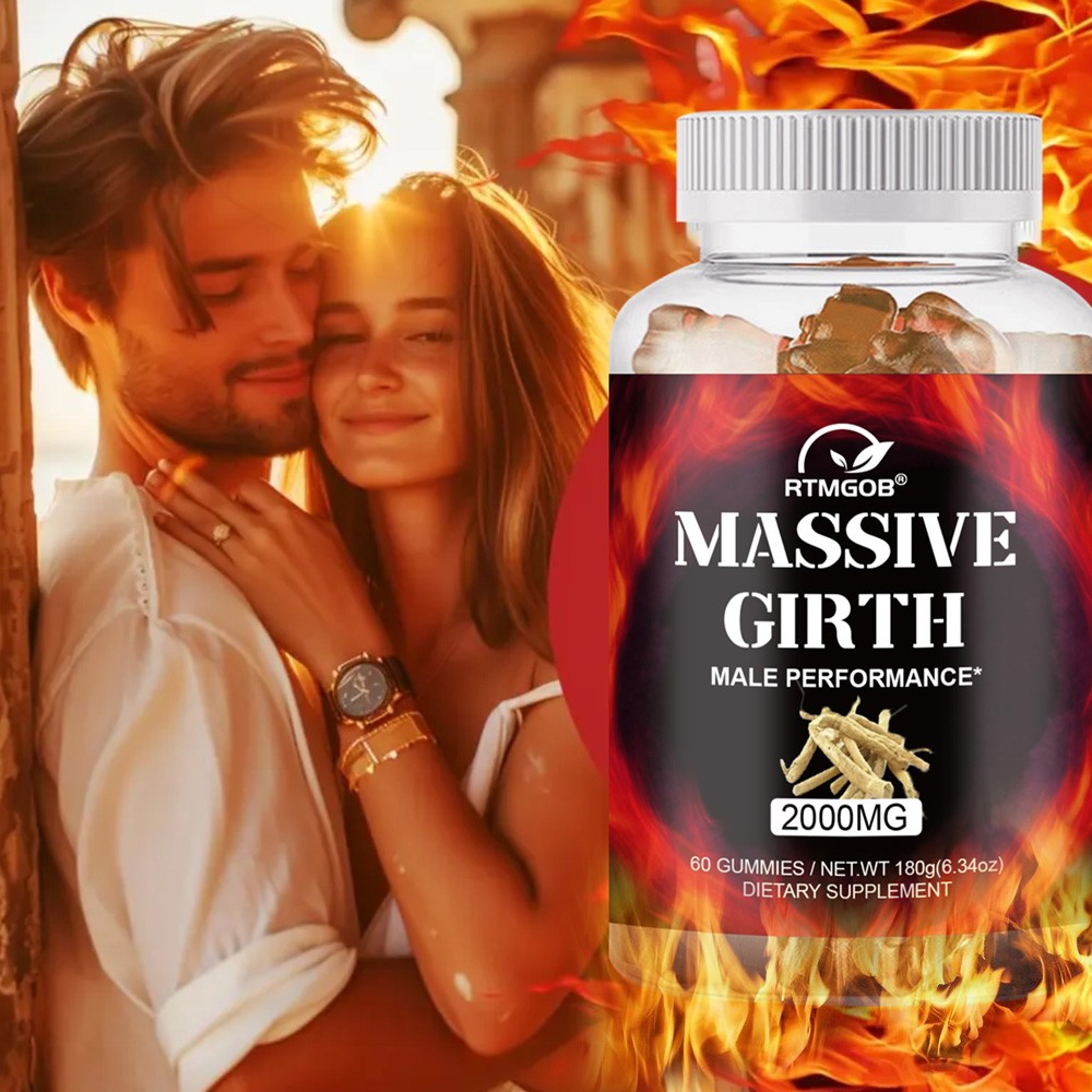 Massive Girth Performance Gummies, 2000mg, 60 Count for Men,s Vitality Support