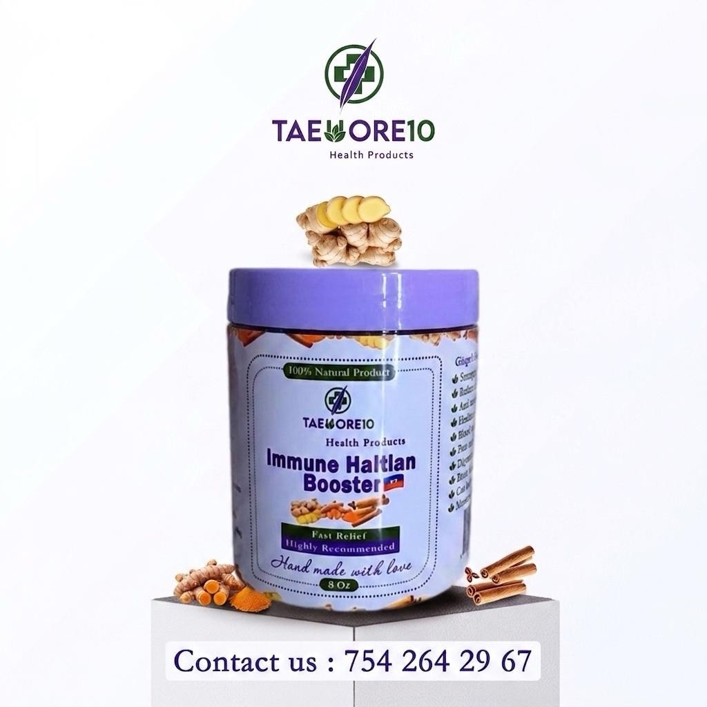 Taeuore10 Immune Support Powder 8 oz 100% Natural Ginger Turmeric Honey