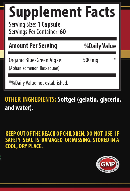 Revitalizing Blend – BLUE GREEN ALGAE 500MG – Nutrient Power 1 Bottle 60 Capsule