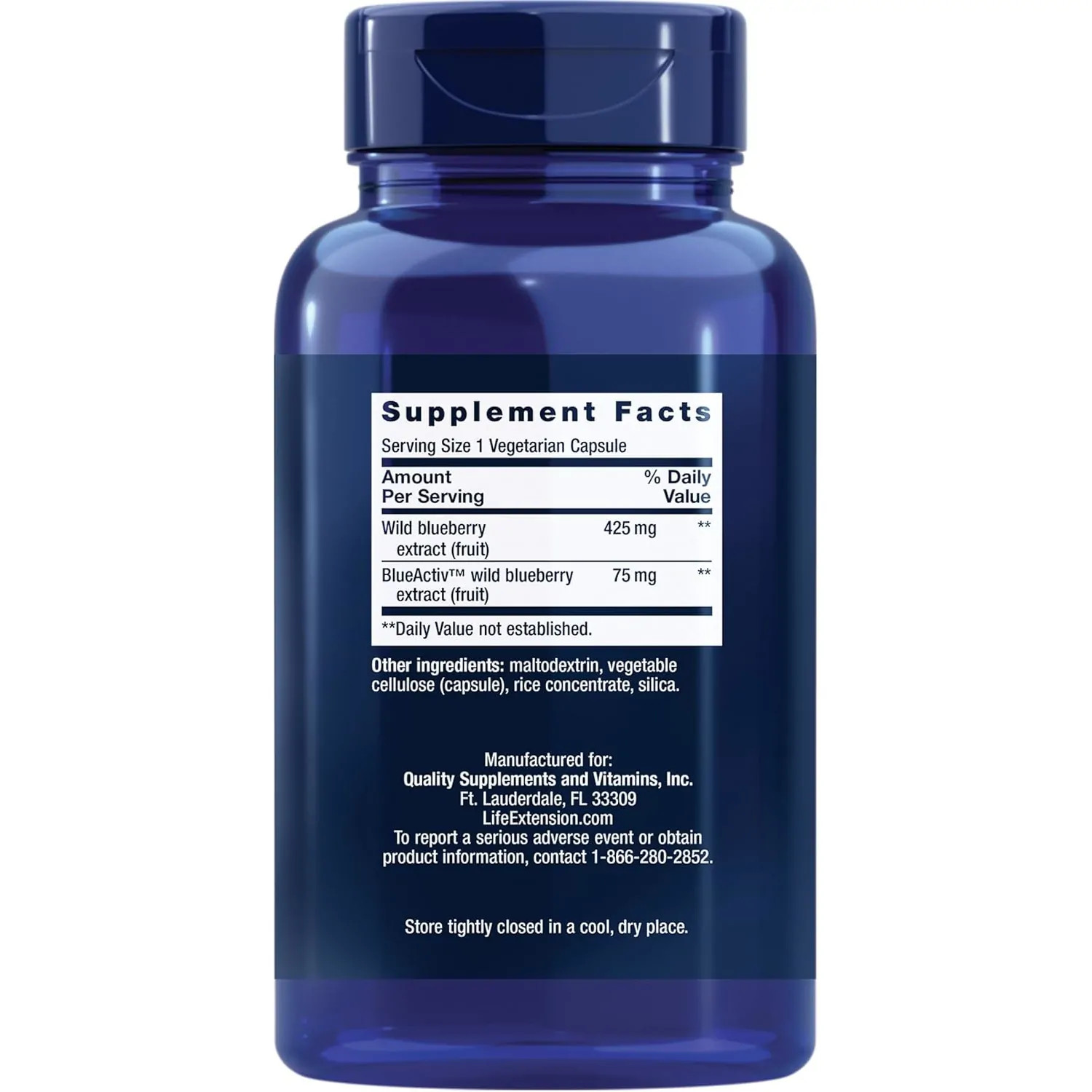 Life Extension Blueberry Extract Capsules, 60 Vegetarian Capsules