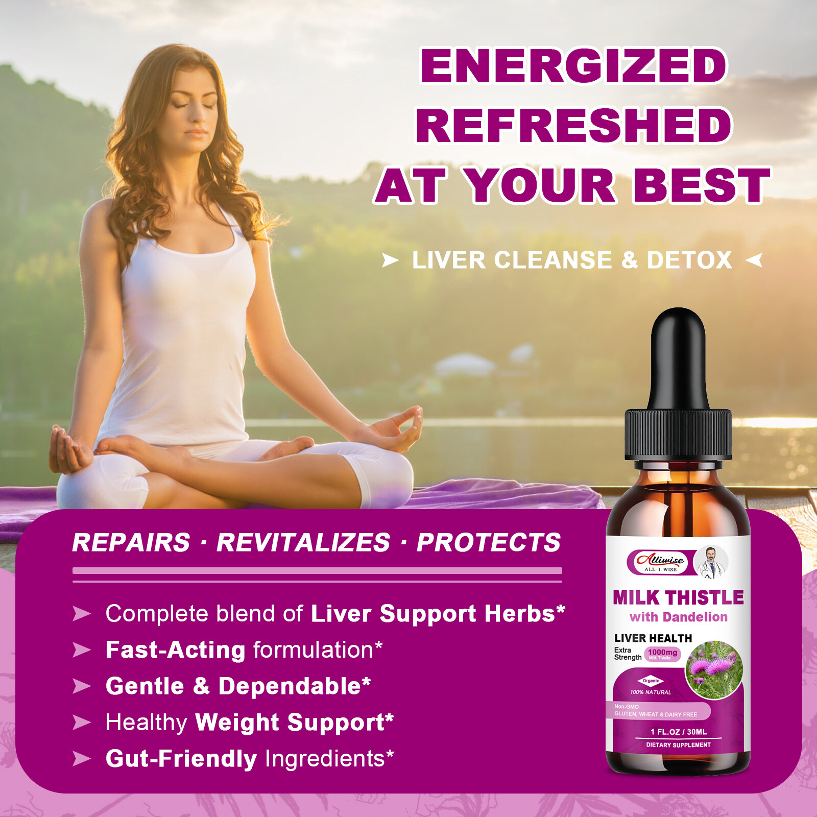 Milk Thistle Liquid Drop,Dandelion Root,Liver Cleanse Immune Support 2 Bottles