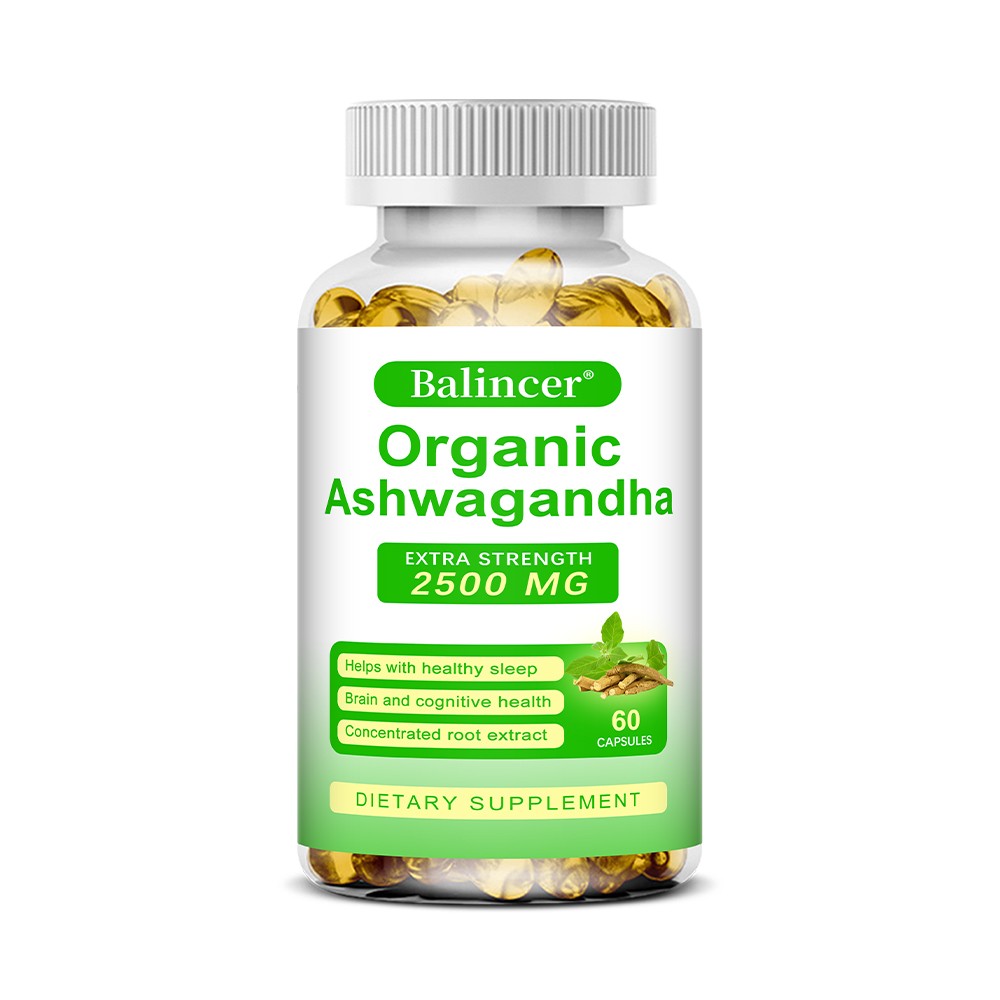 Organic Ashwagandha Capsules Improve Mood Improve Attention Energy 30-120 Pills