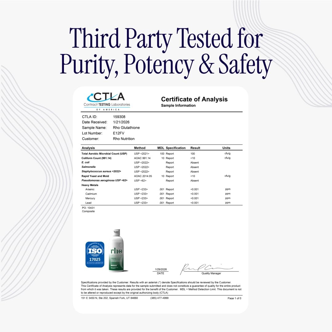 Rho Nutrition Liposomal Glutathione – Ultra High 4 Fl Oz (Pack of 1)