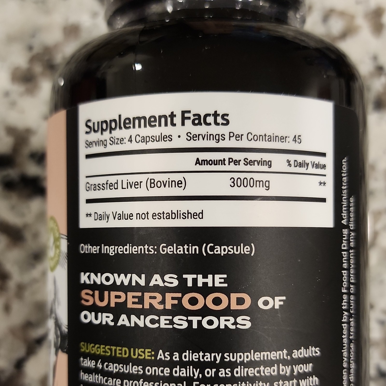 ForestLeaf Grass Fed Beef Liver 3000mg 180 Capsules-2 Bottles