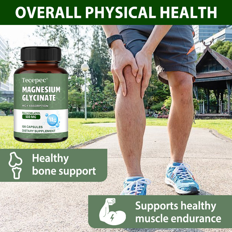 Magnesium Glycinate 500mg – Fully Chelated, High Absorption Capsules for Heart