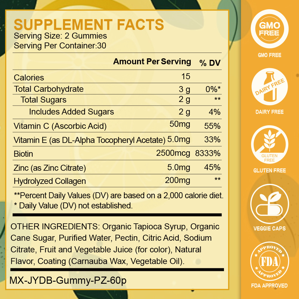 Biotin and Collagen Gummy Vitamins for Hair, Skin, and Nails – Extra Strength