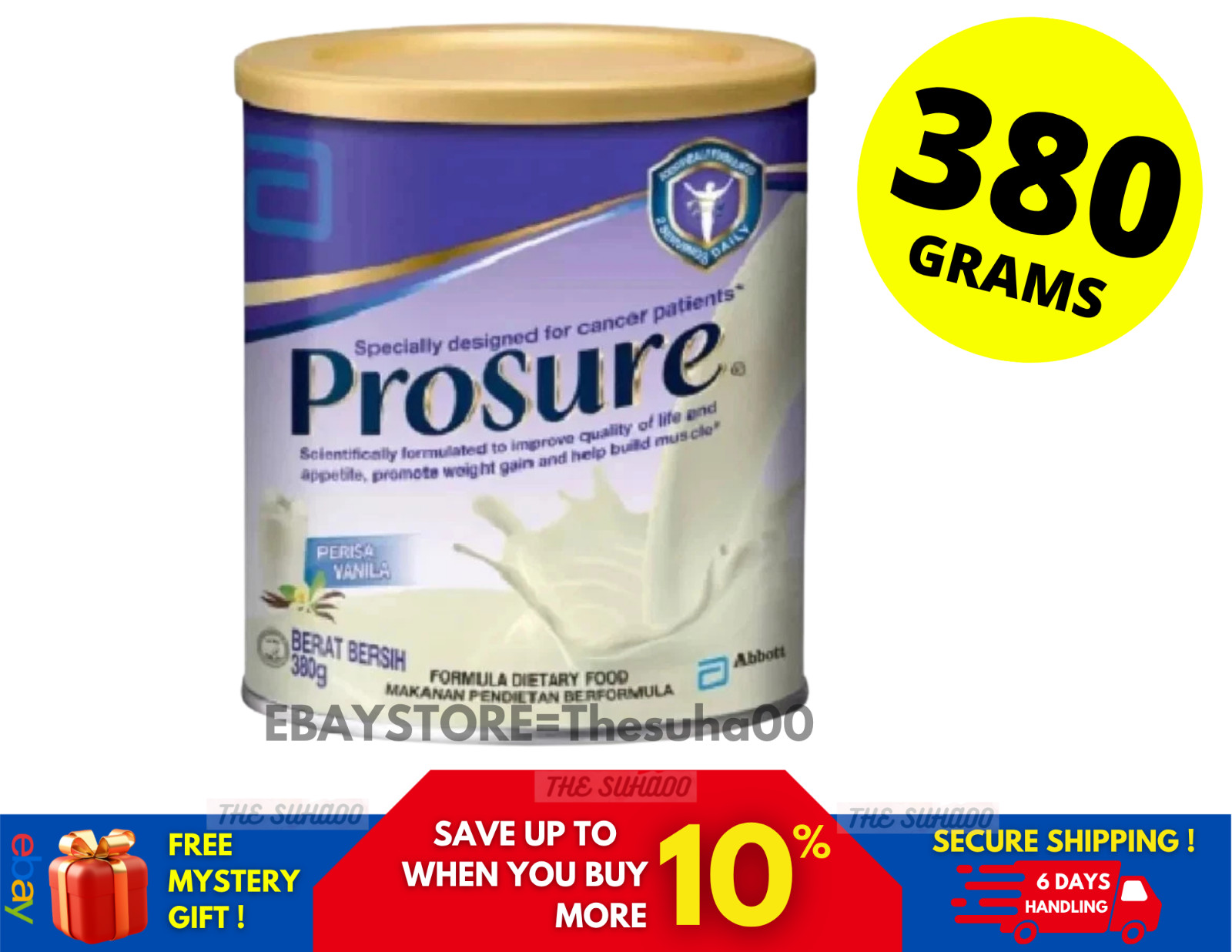 Abbott Pro Sure Milk High Protein, Prebiotic & EPA 380g