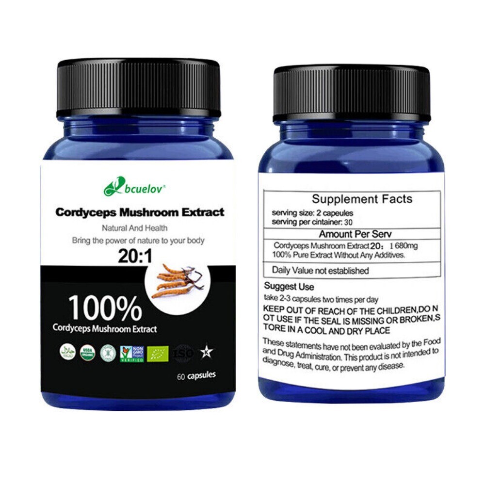 Cordyceps Mushroom Extract – Enhance Energy – 30/60/120 Capsules