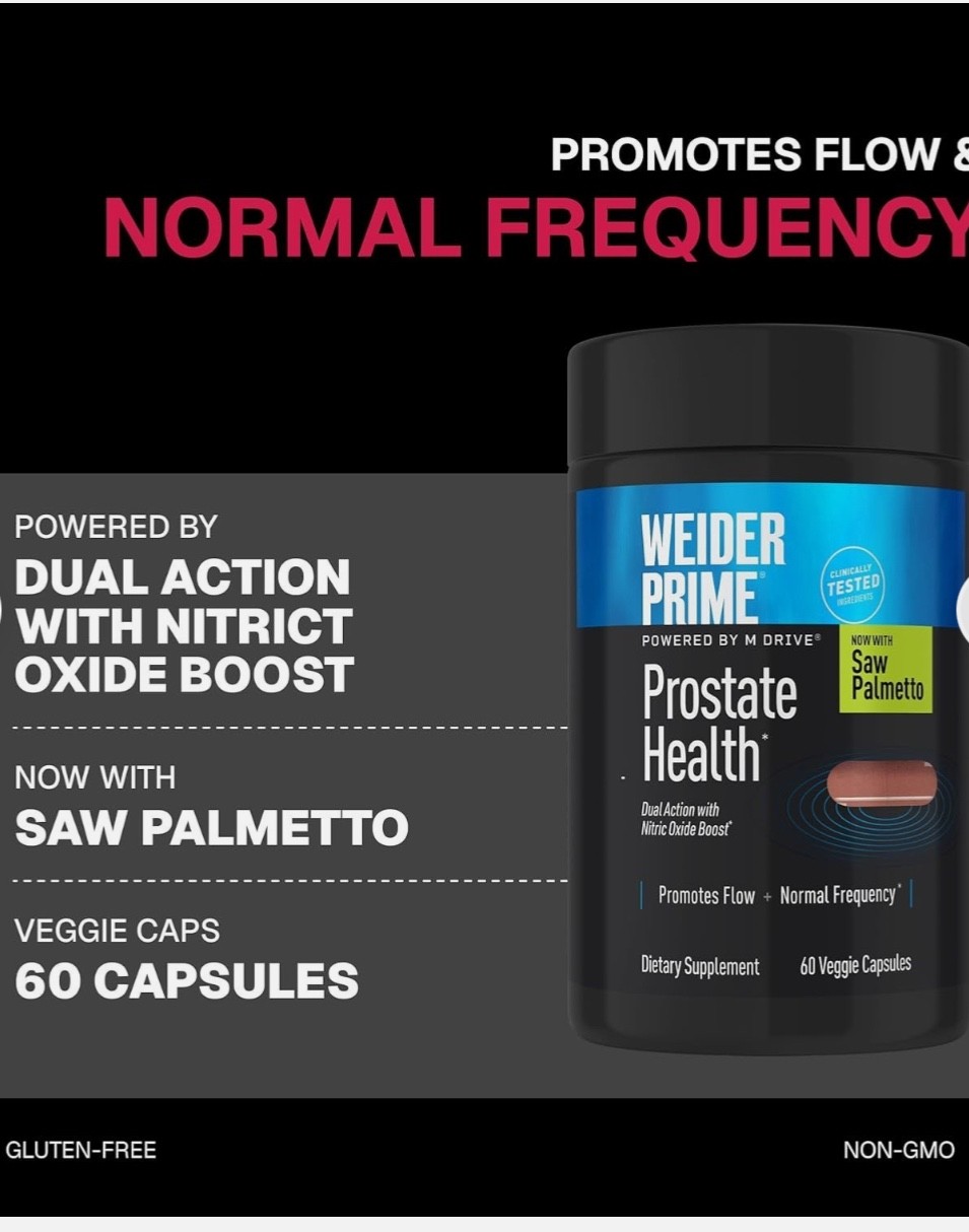 Weider Prime Prostate Health 120 Capsules Supplement w/ Saw Palmetto Exp 11/2027