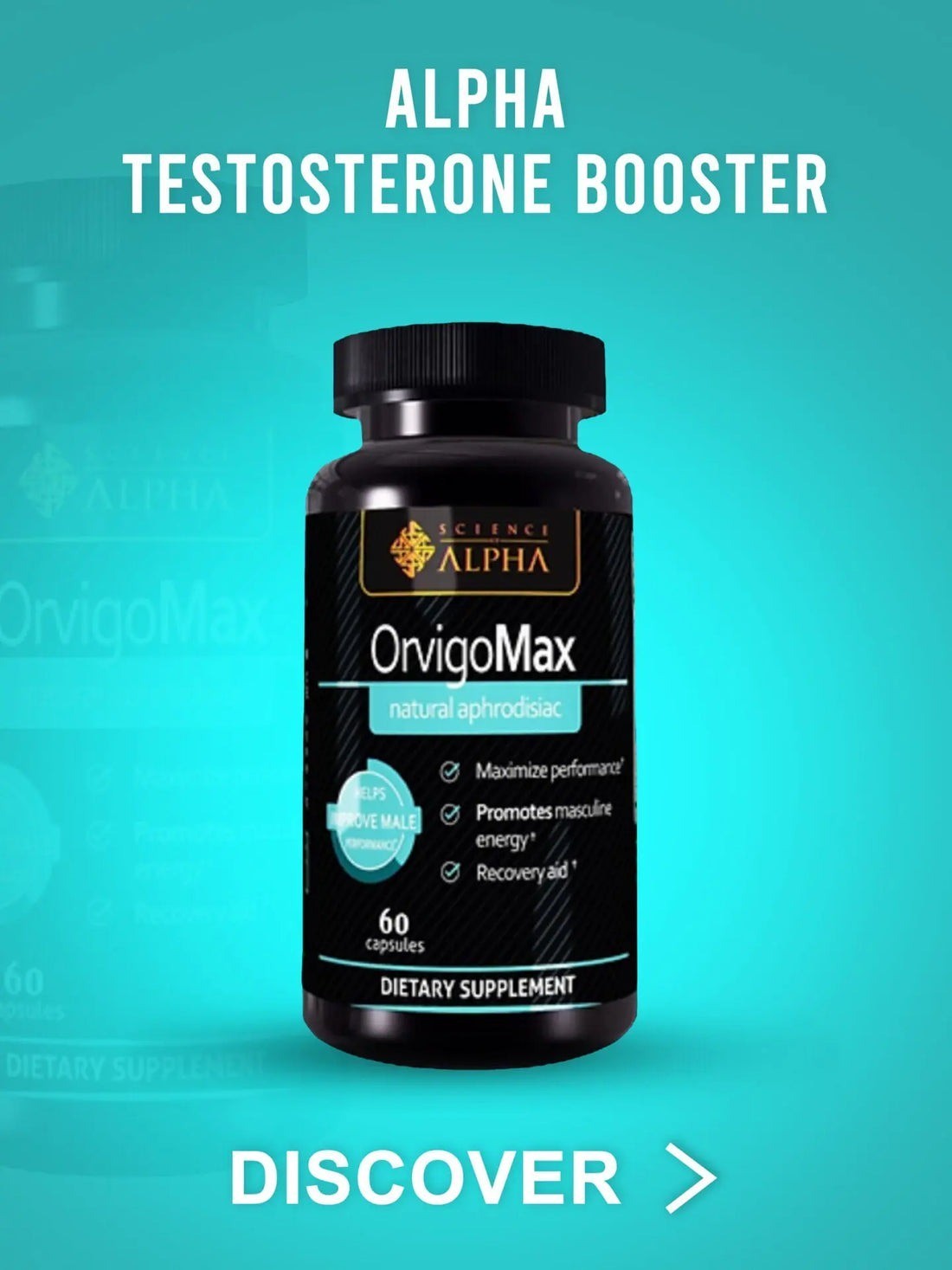 Alpha OrvigoMax Male Performance Supplement Natural Aphrodisiac 60 Capsules