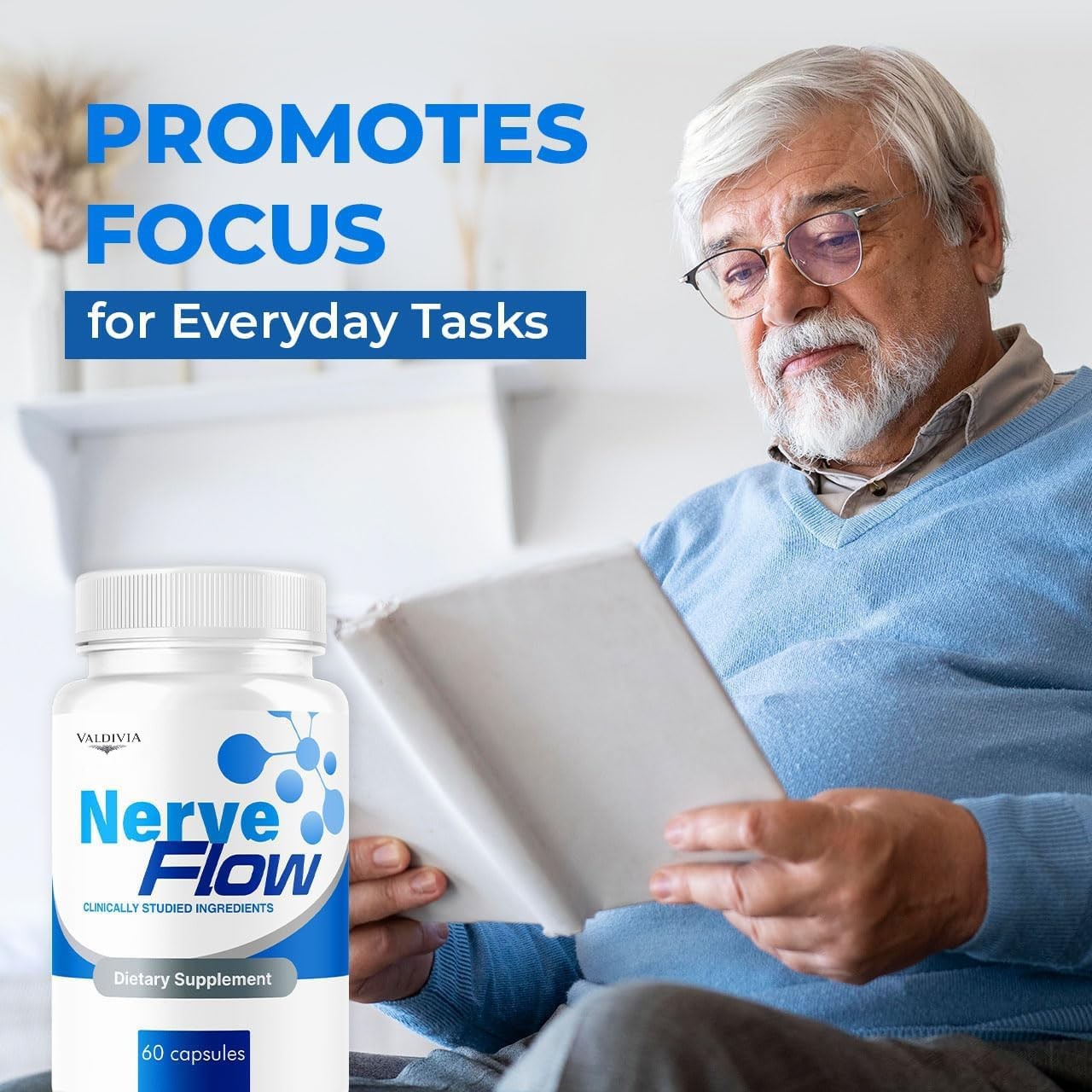 Valdivia NerveFlow 300 Capsules 5 Pack Nerve Support Supplement Made in USA