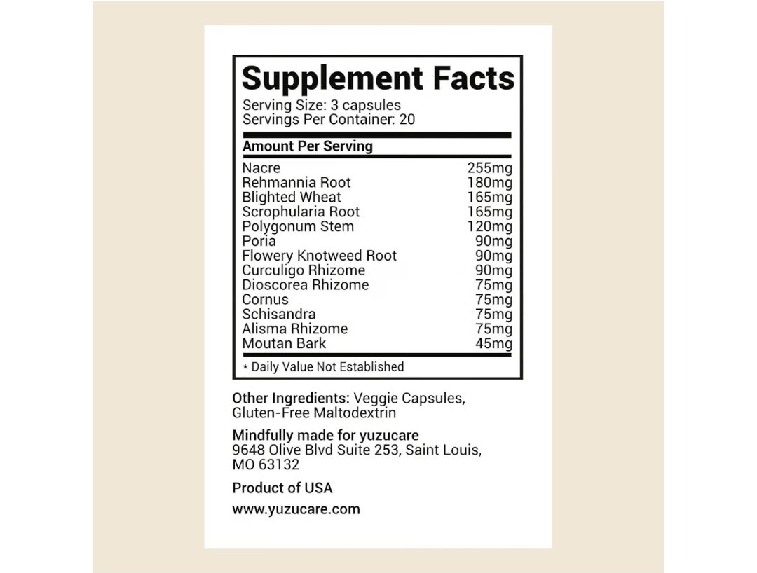 yuzucare Menopause Support Capsules 60 Count All Natural Non-GMO