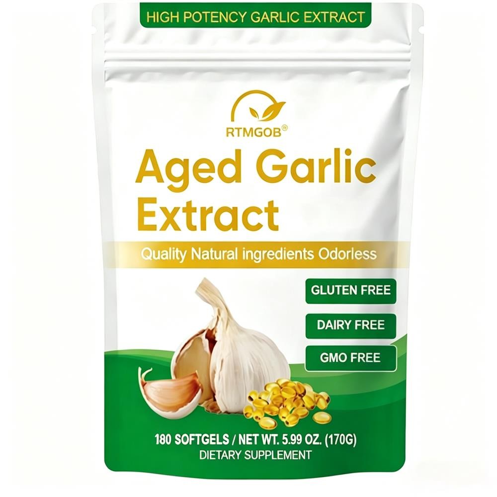 (1Pack) Aged Garlic Extract, 180 Softgels, 500mg Odorless | Heart & Immune