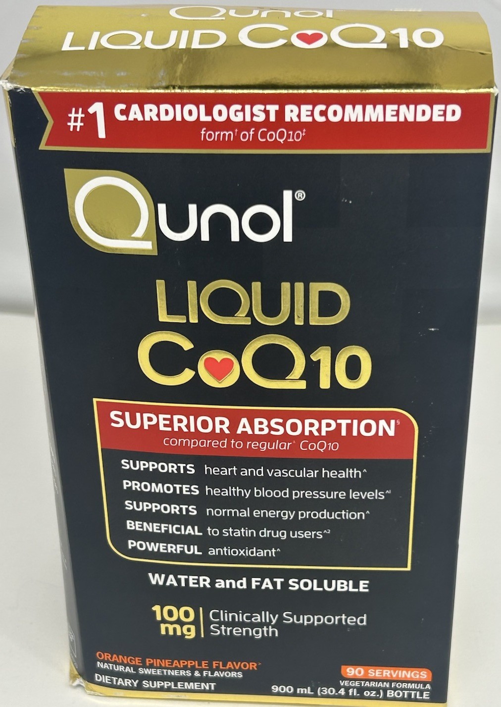 Qunol Liquid CoQ10 100mg Orange Pineapple 30.4oz Exp 11/2027