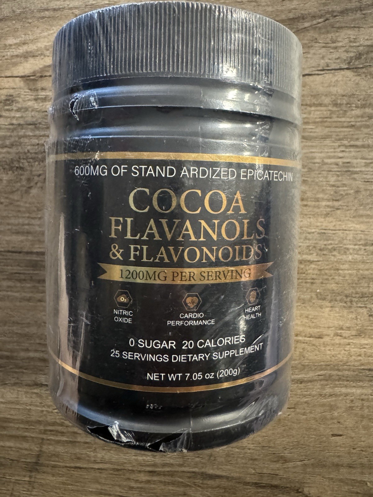 BioPop Health Cocoa Flavanols Powder Dark Chocolate GMO/Gluten-Free 7.05 oz
