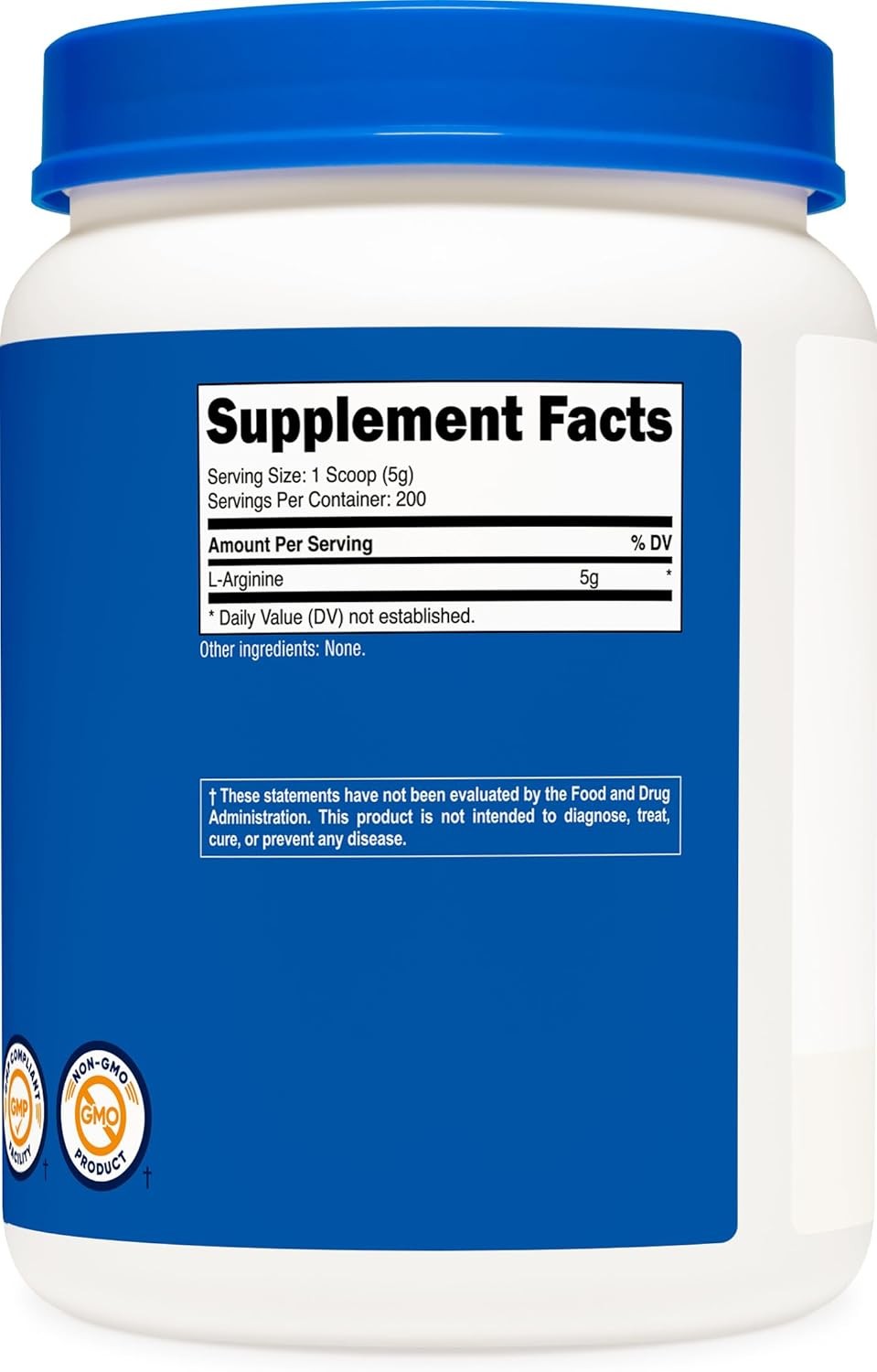Nutricost Pure L Arginine Powder 1KG 200 Servings Non GMO Gluten Free 5g
