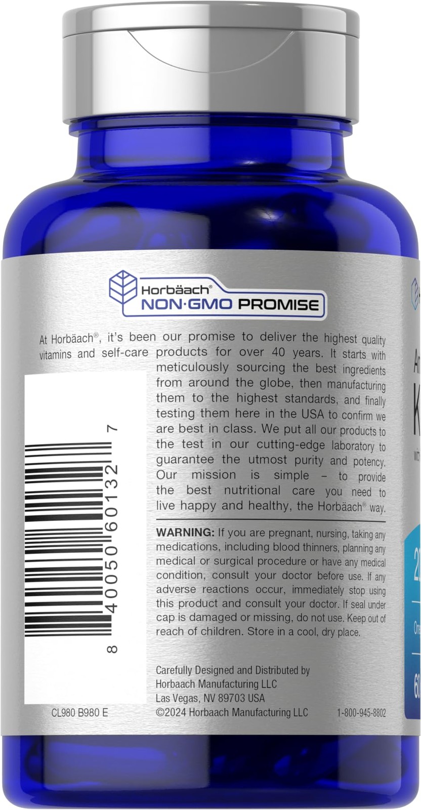 Horbäach Antarctic Krill Oil 2000mg | 60 Softgel 60 Count (Pack of 1)