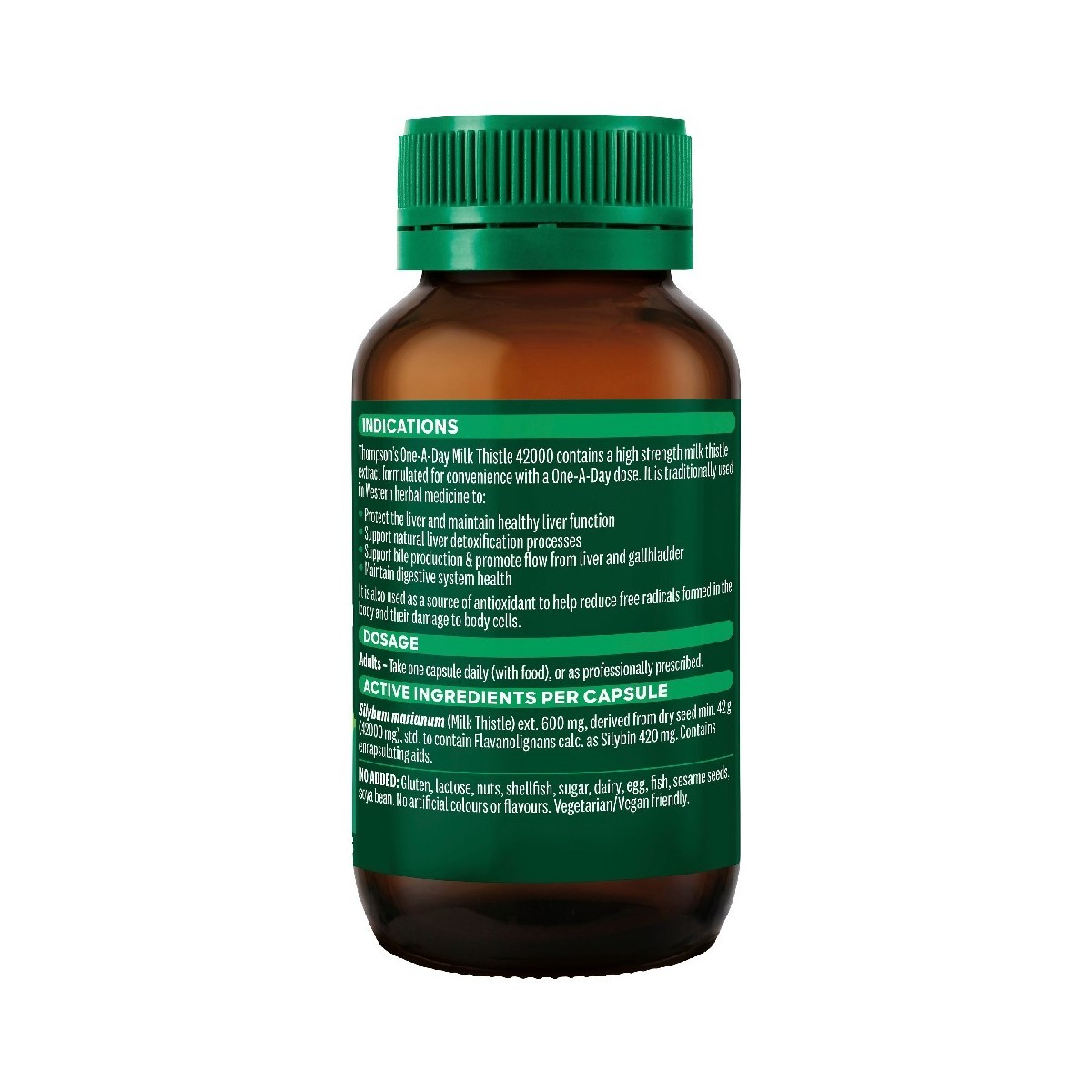THOMPSON’S Milk Thistle 42,000 Helps Liver Function One-a-day 60 Capsules