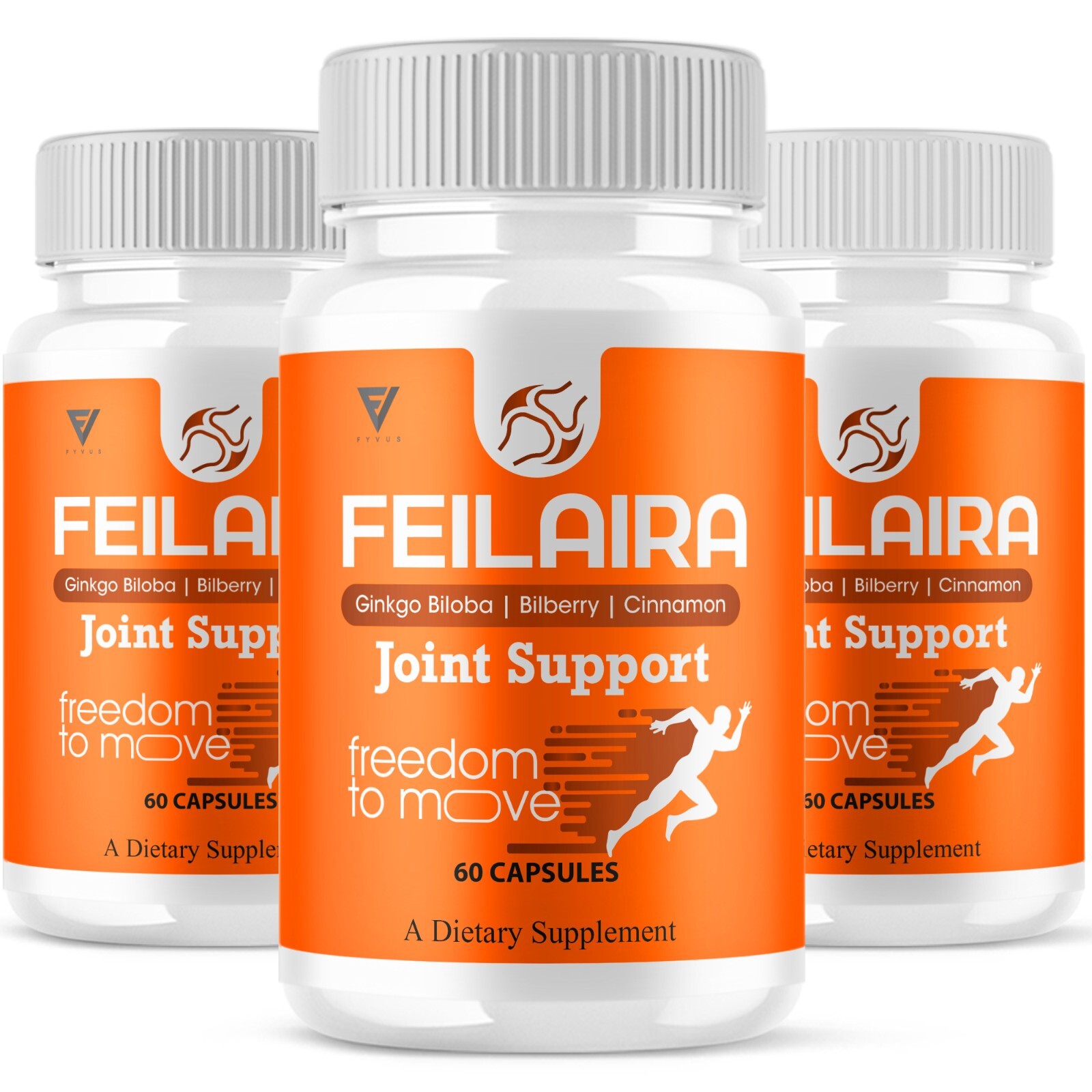 (3 Pack) Feilaira Joint Support, Feilaira Max Mobility Supplement (180 Capsules)