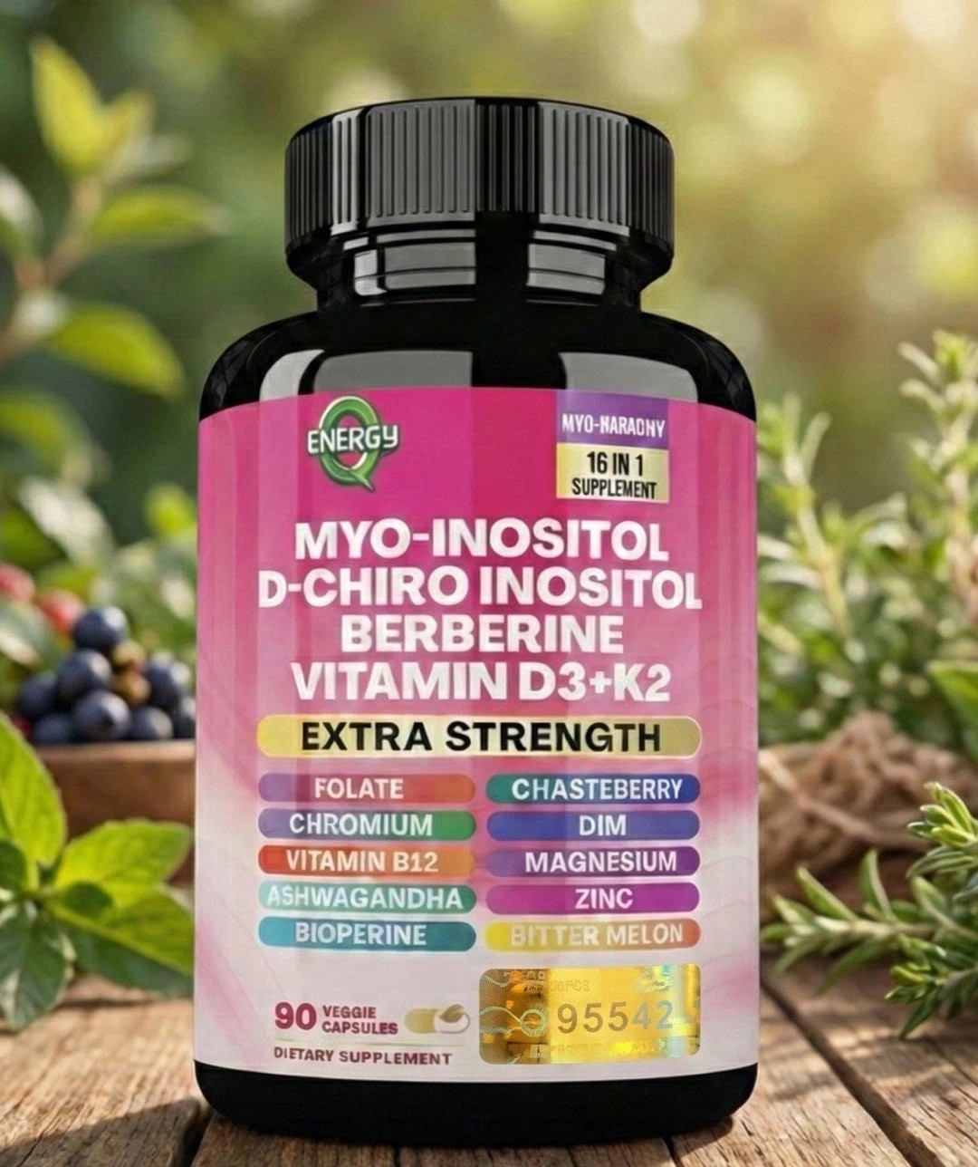 EnergyQ Myo-Inositol D-Chiro D3 K2 + Collagen Biotin Keratin