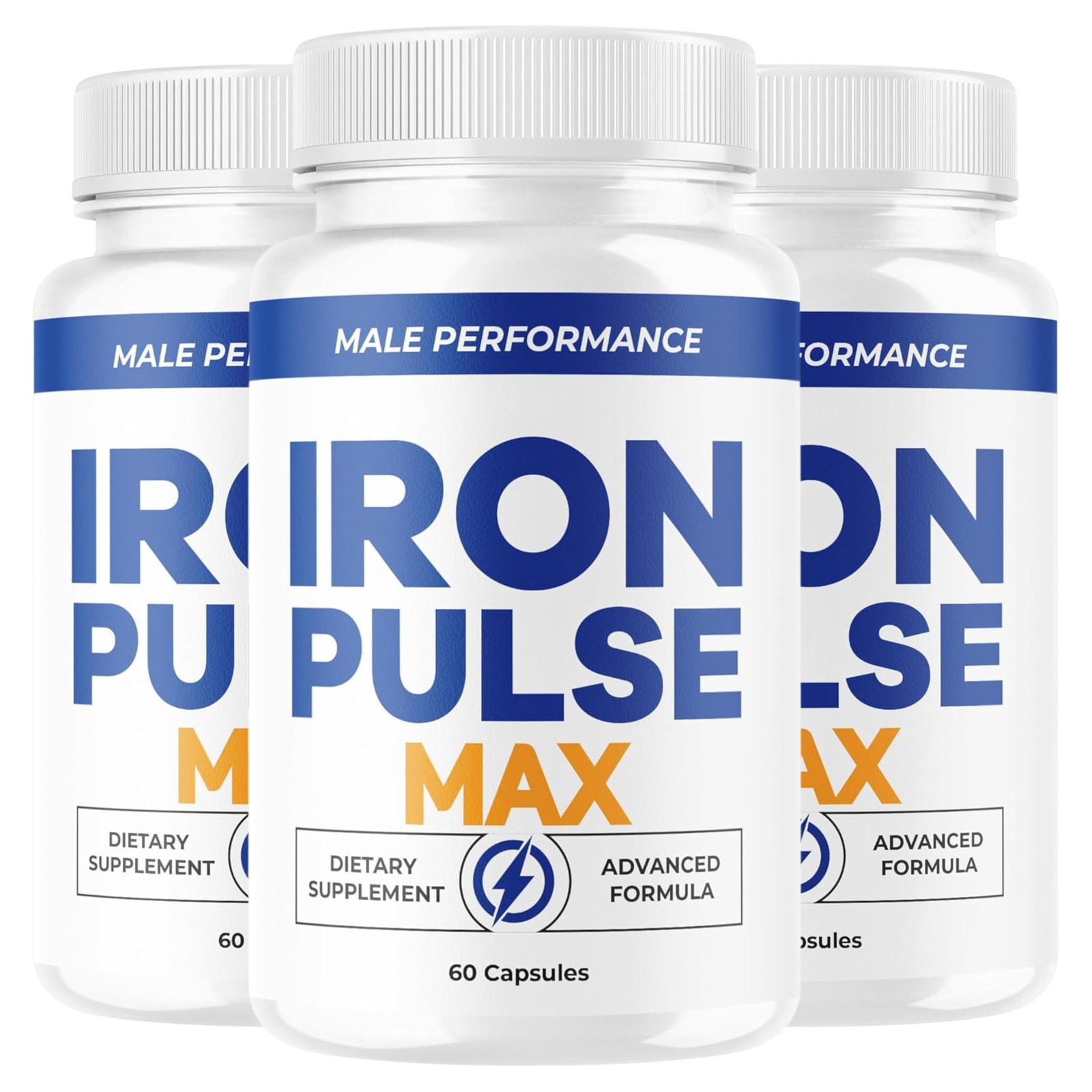 Iron Pulse Max Iron Supplement Capsules Energy Blood Anemia 3 Pack 180Ct