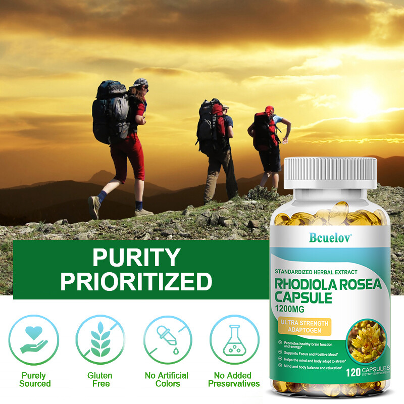 Rose Rhodiola Rosea Capsules 1200mg Promote Healthy Brain Function