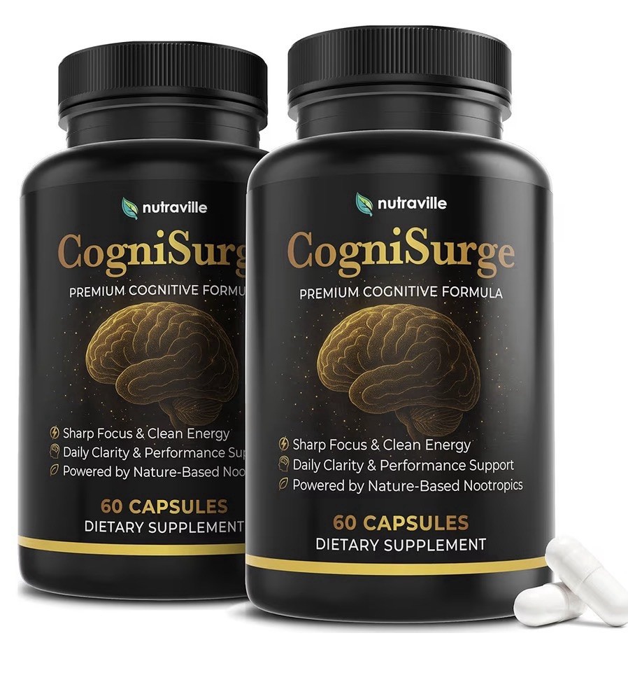 Nutraville CogniSurge Cognitive Nootropics Brain Support Supplement Memory 2Pack